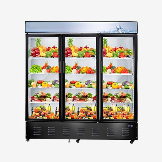 Geladeira para supermercado 265L com porta de vidro individual Refrigerador para bebidas Geladeira comercial