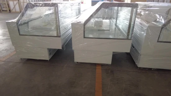 Vitrine plana para geladeira comercial freezer carne delicatessen